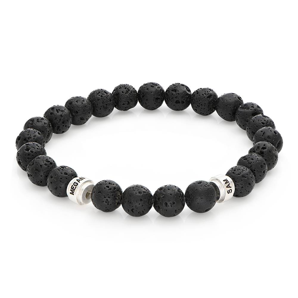 Leo Lavastein Herrenarmband mit silbernen gravierbaren Beads-1 Produktfoto