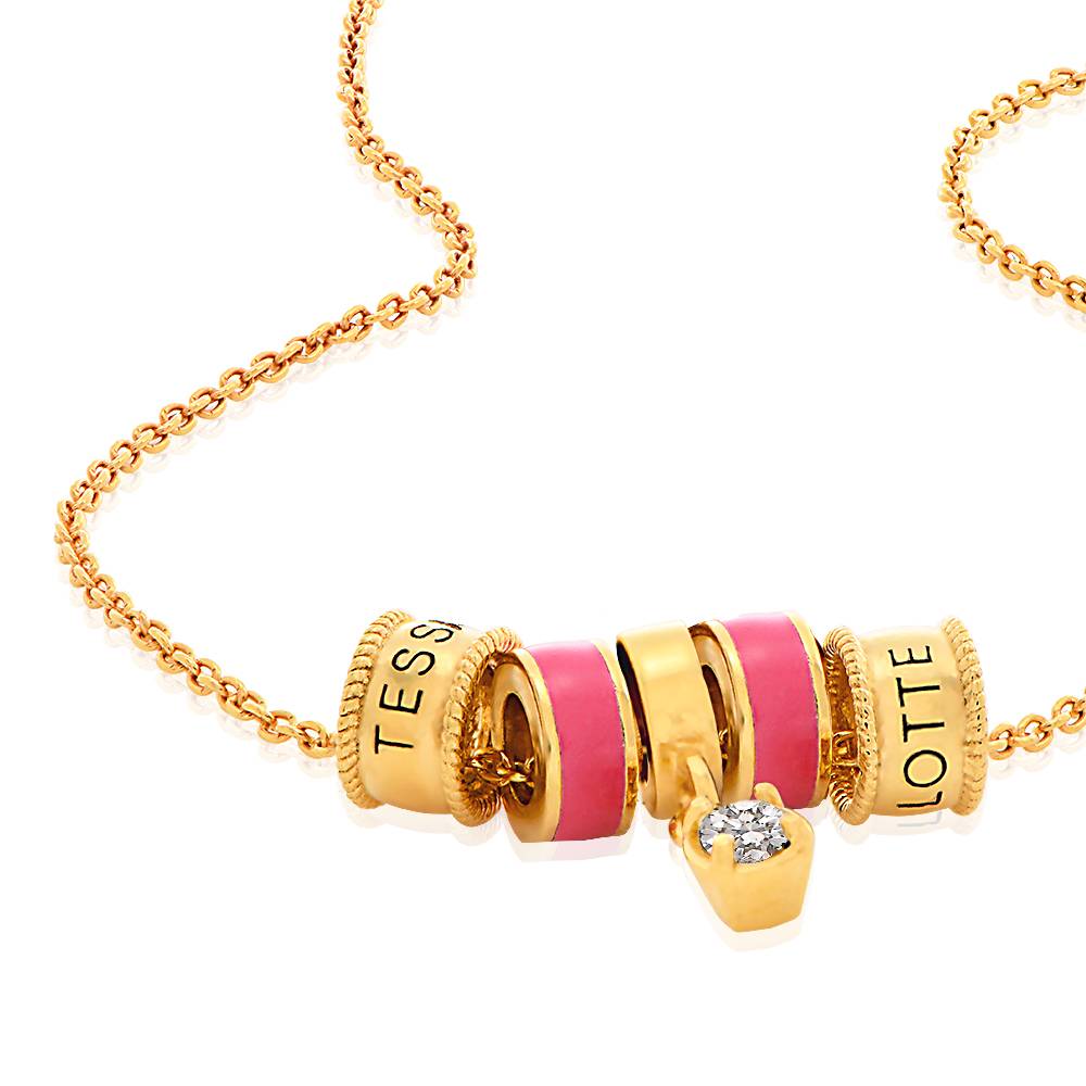 Linda Beads-Halskette mit Diamant - Gold-Vermeil-4 Produktfoto