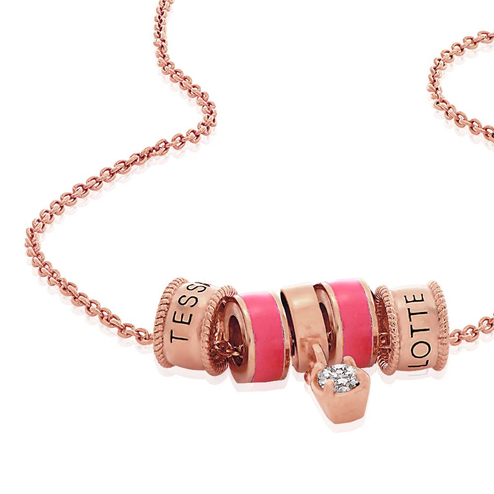 Linda Beads-Halskette mit Diamant - rosévergoldetes Sterlingsilber-3 Produktfoto