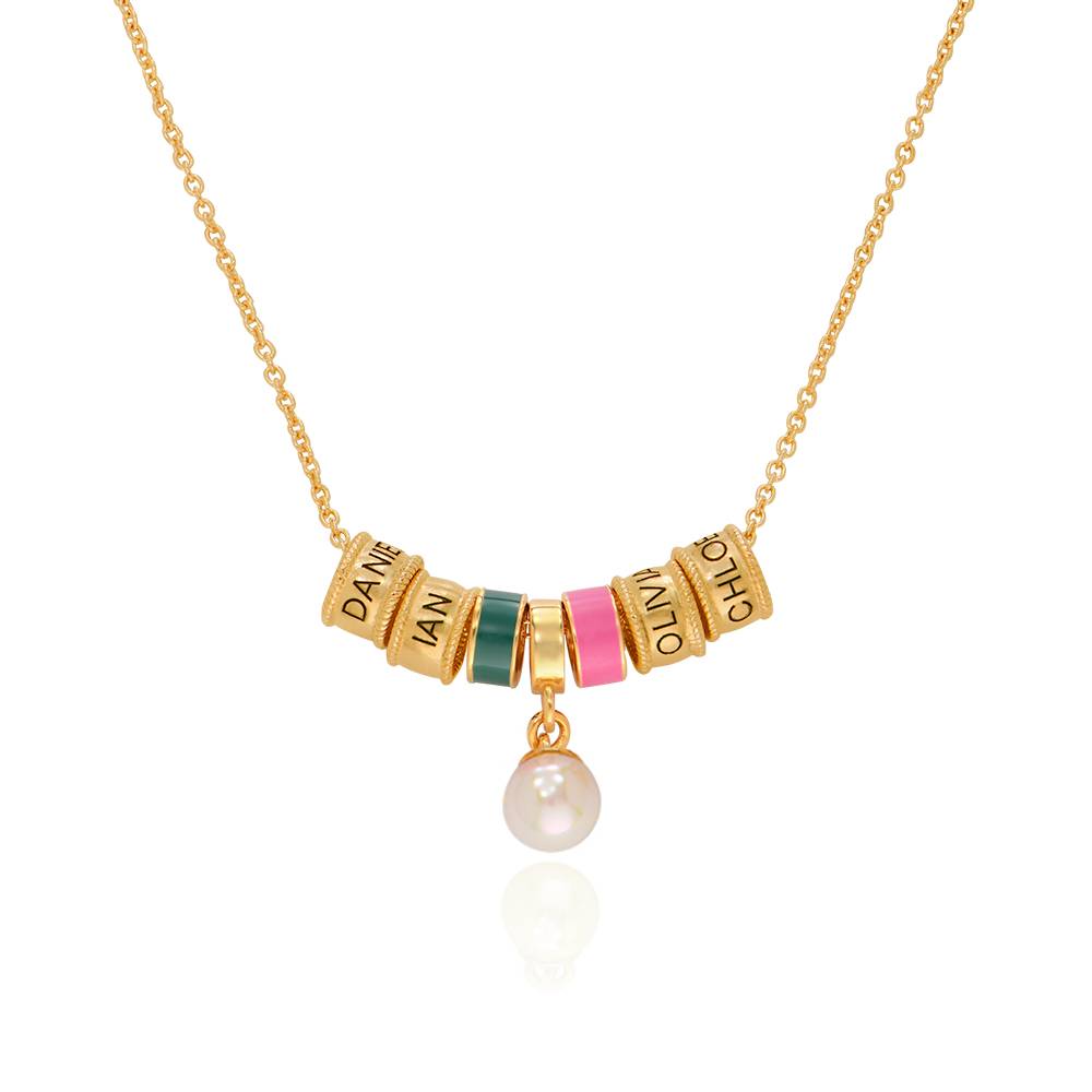 Linda Beads-Halskette mit Perle - vergoldetes Sterlingsilber-5 Produktfoto