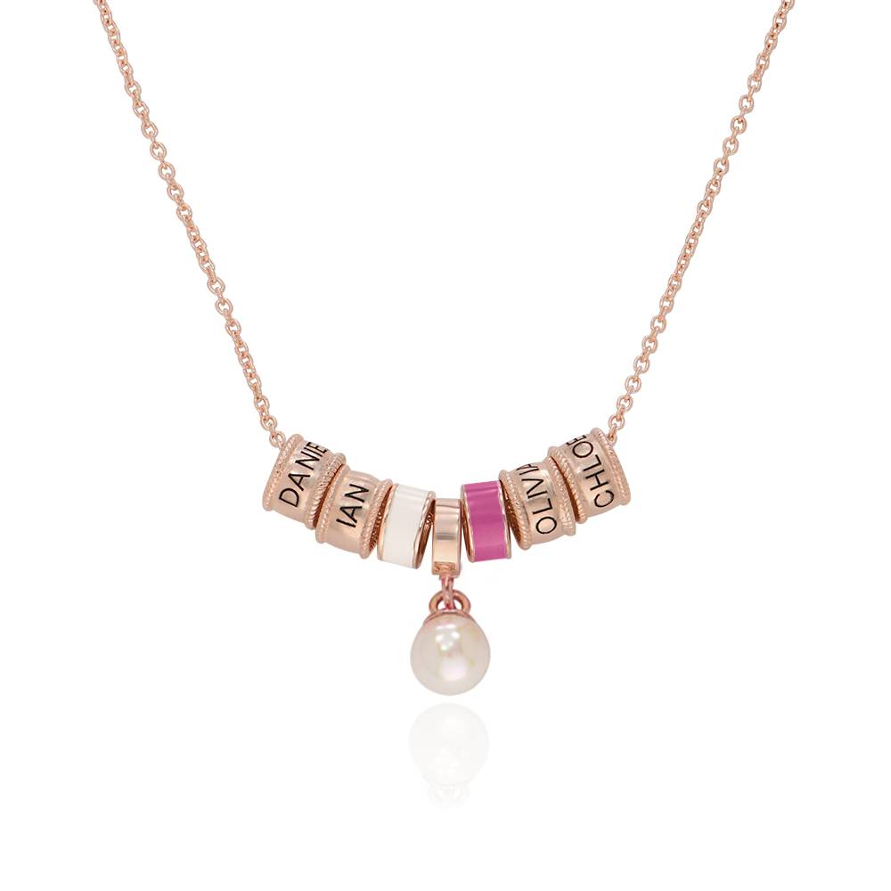 Linda Beads-Halskette mit Perle - rosévergoldetes Sterlingsilber-6 Produktfoto