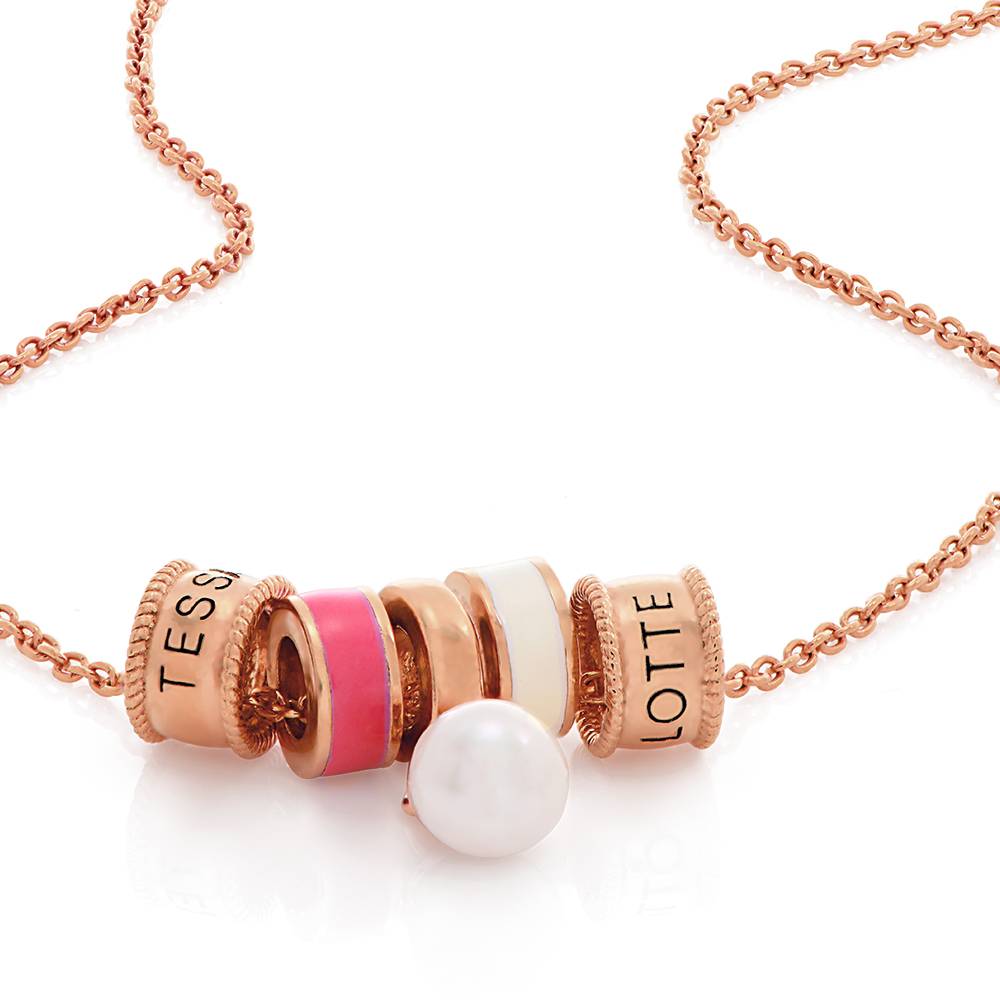 Linda Beads-Halskette mit Perle - rosévergoldetes Sterlingsilber-2 Produktfoto