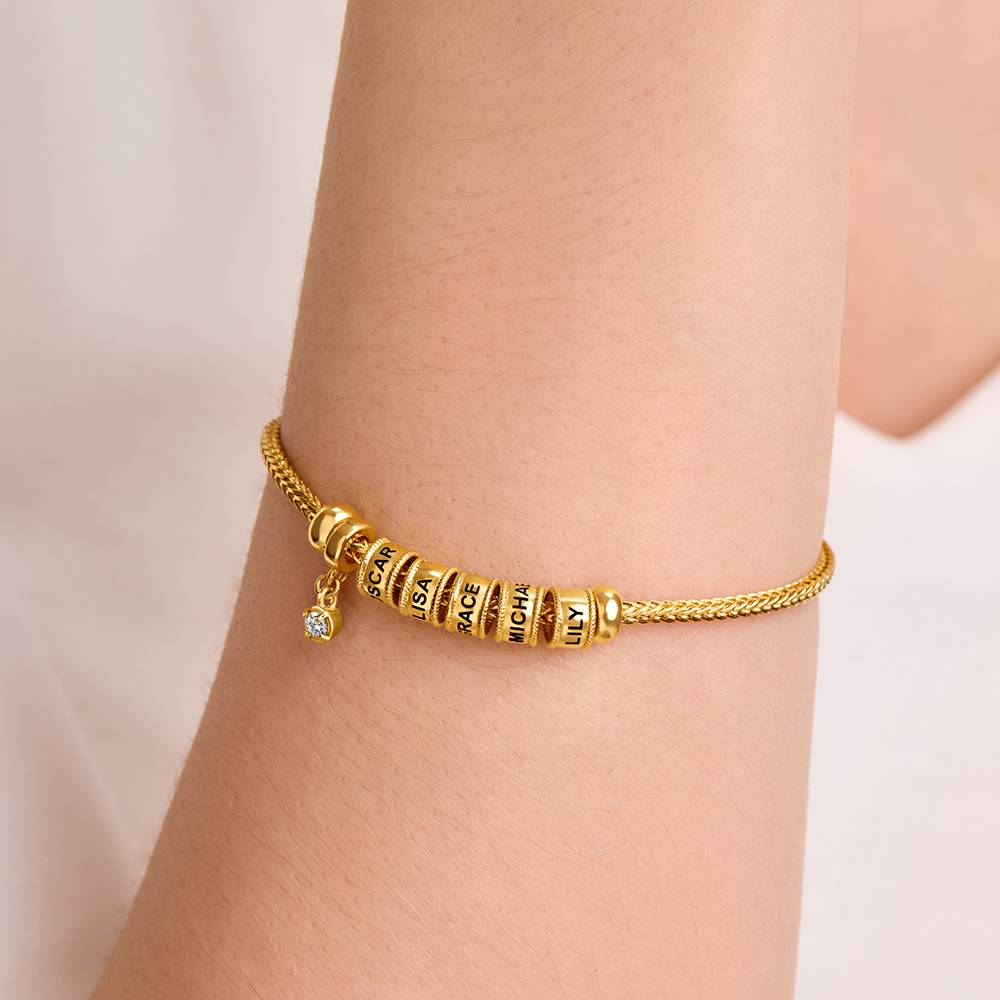 Linda Beads-Armband mit Diamant - vergoldetes Sterlingsilber-1 Produktfoto
