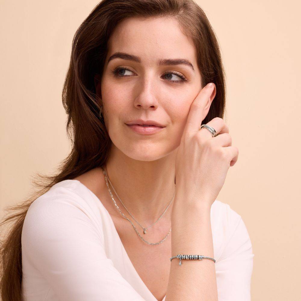 Linda Beads-Armband mit Diamant - Silber-5 Linda Beads-Armband mit Diamant - Silber-5 Produktfoto