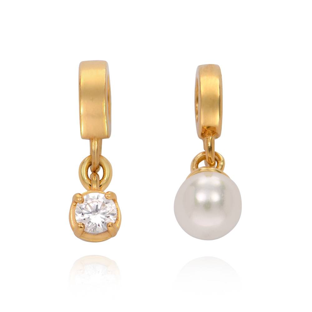 Linda vertikale Namenskette mit Diamant - Gold-Vermeil-5 Produktfoto