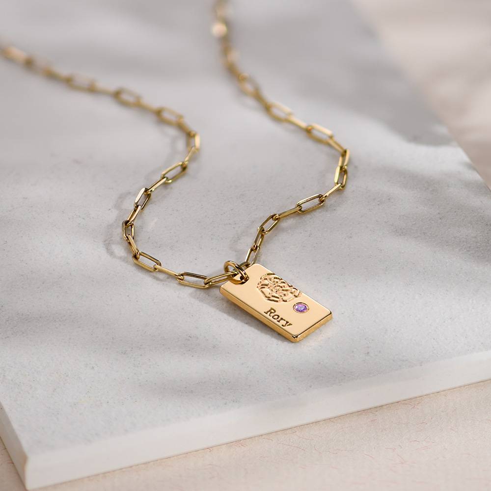 Blüten-Gliederkette mit Geburtsblume und Geburtsstein - Gold-Vermeil-2 Produktfoto