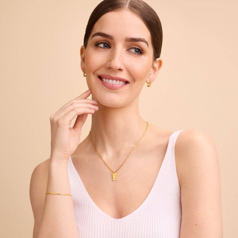 Blüten-Gliederkette mit Geburtsblume und Geburtsstein - Gold-Vermeil-5 Produktfoto