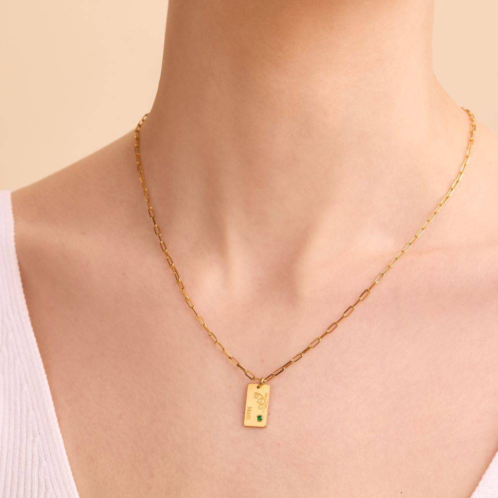 Blüten-Gliederkette mit Geburtsblume und Geburtsstein - Gold-Vermeil-6 Produktfoto