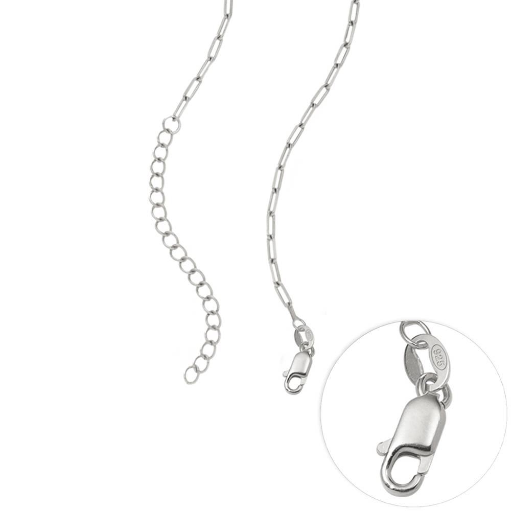 Blüten-Gliederkette mit Geburtsblume und Geburtsstein - 925er Sterlingsilber-3 Produktfoto