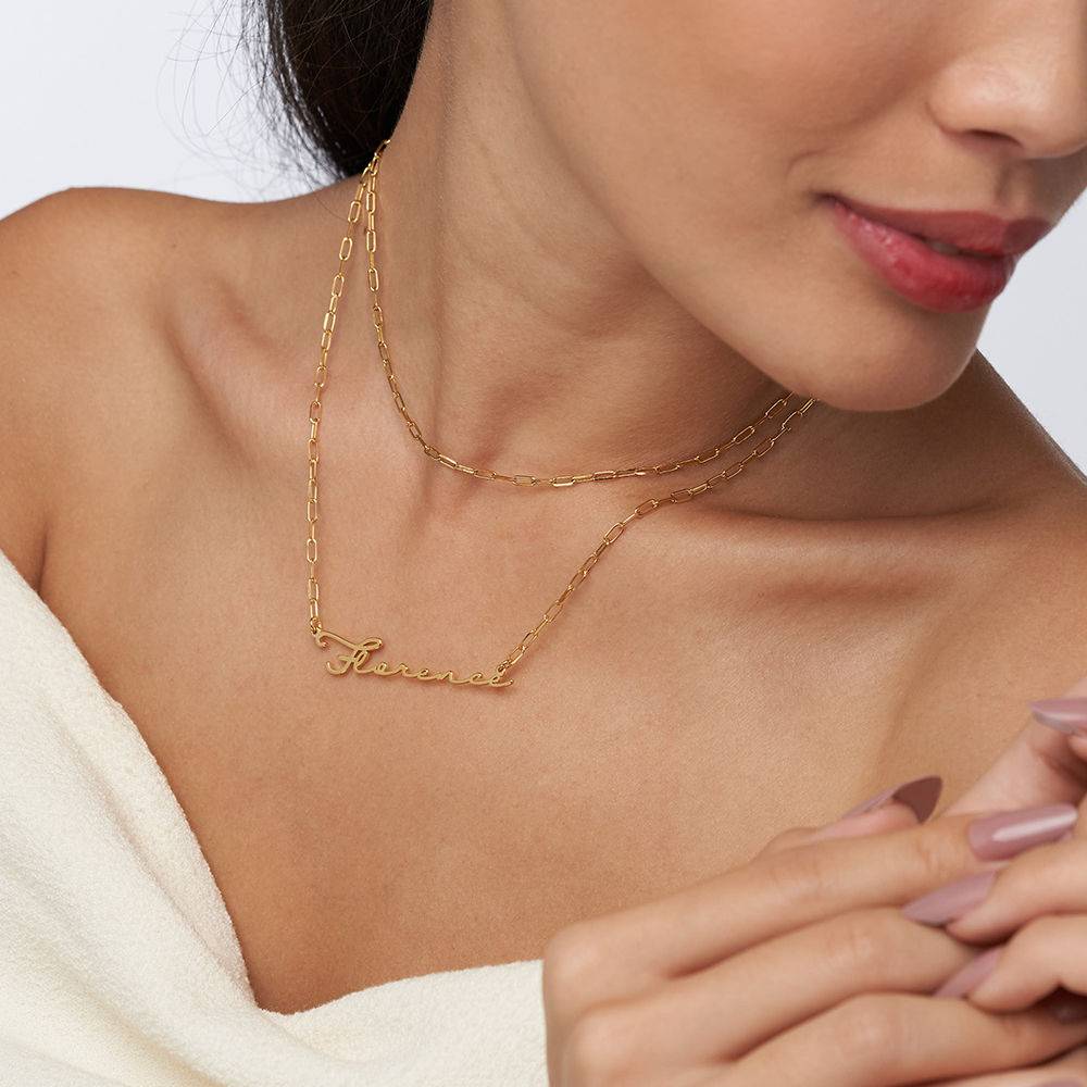 Signatur Namens-Gliederkette - Gold-Vermeil-2 Produktfoto