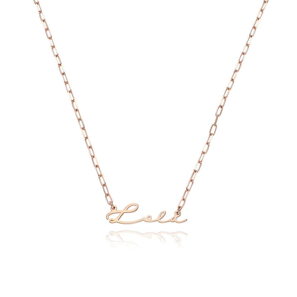 Signatur Namens-Gliederkette - rosévergoldetes Sterlingsilber-4 Signatur Namens-Gliederkette - rosévergoldetes Sterlingsilber-4 Produktfoto