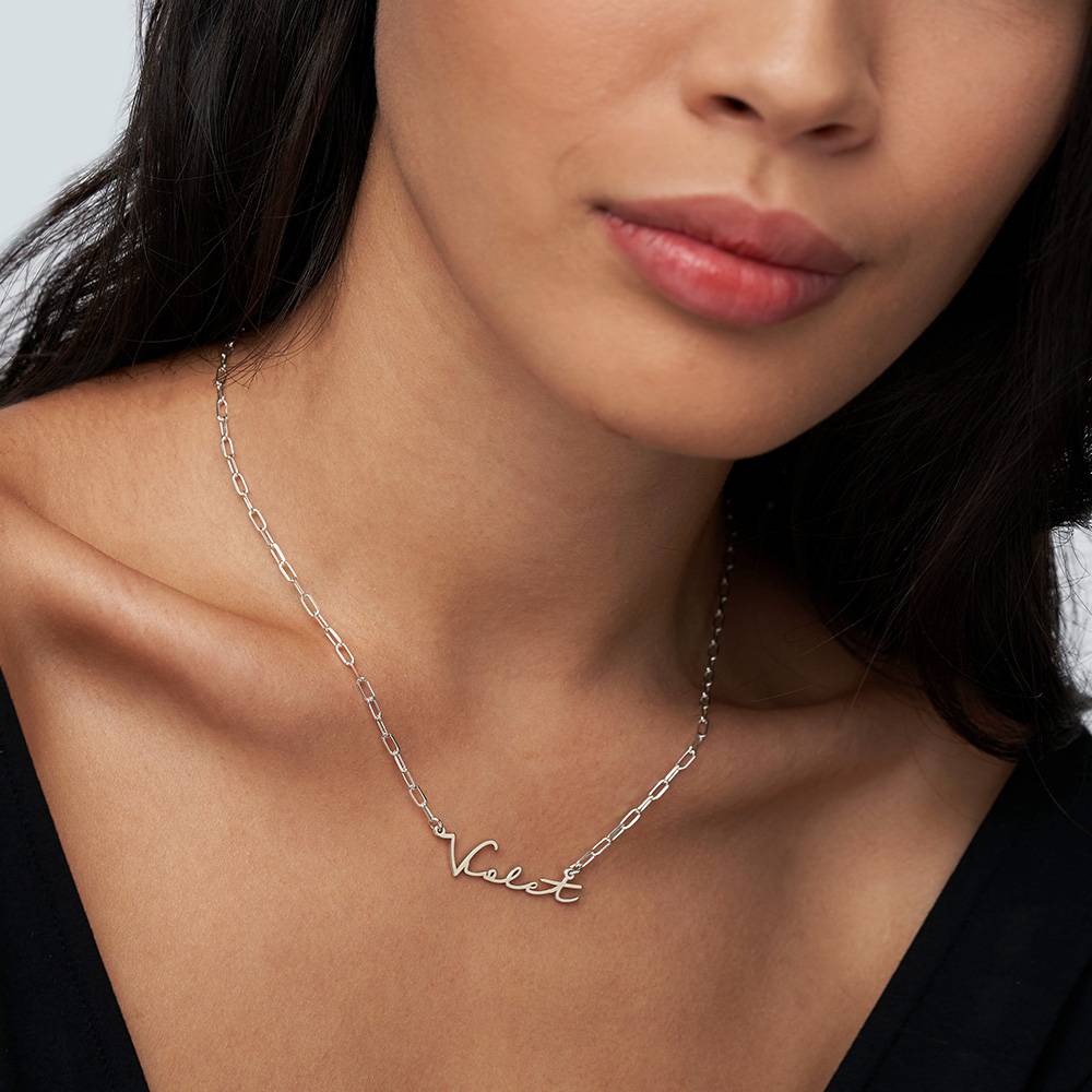 Signatur Namens-Gliederkette - 925er Sterlingsilber-2 Produktfoto