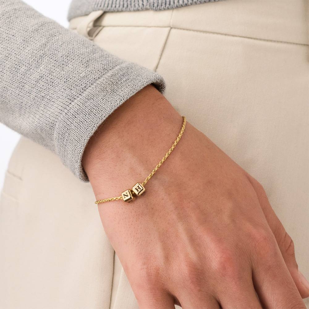 Buchstabenwürfel-Armband Kleine Lieblinge - Vergoldet-3 Produktfoto