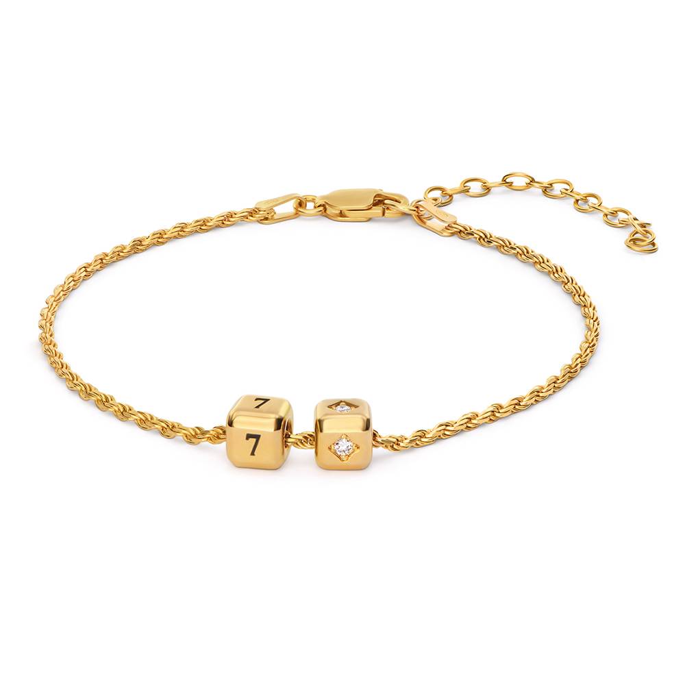 Buchstabenwürfel-Armband Kleine Lieblinge mit 0,08 ct Diamant - Vergoldet-1 Produktfoto