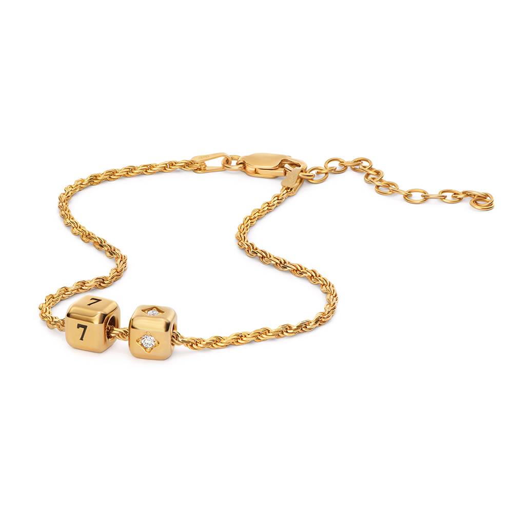 Buchstabenwürfel-Armband Kleine Lieblinge mit 0,08 ct Diamant - Vergoldet-4 Produktfoto