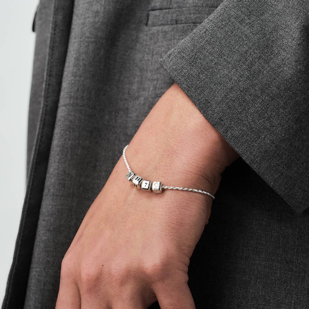 Buchstabenwürfel-Armband Kleine Lieblinge mit 0,08 ct Diamant - Silber-3 Produktfoto