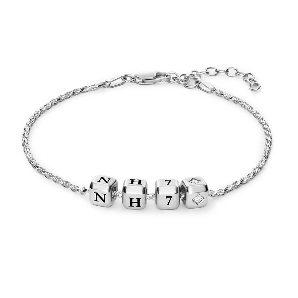 Buchstabenwürfel-Armband Kleine Lieblinge mit 0,08 ct Diamant - Silber-1 Produktfoto