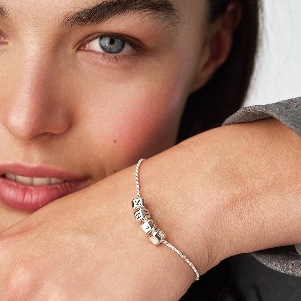 Buchstabenwürfel-Armband Kleine Lieblinge mit 0,08 ct Diamant - Silber-2 Produktfoto