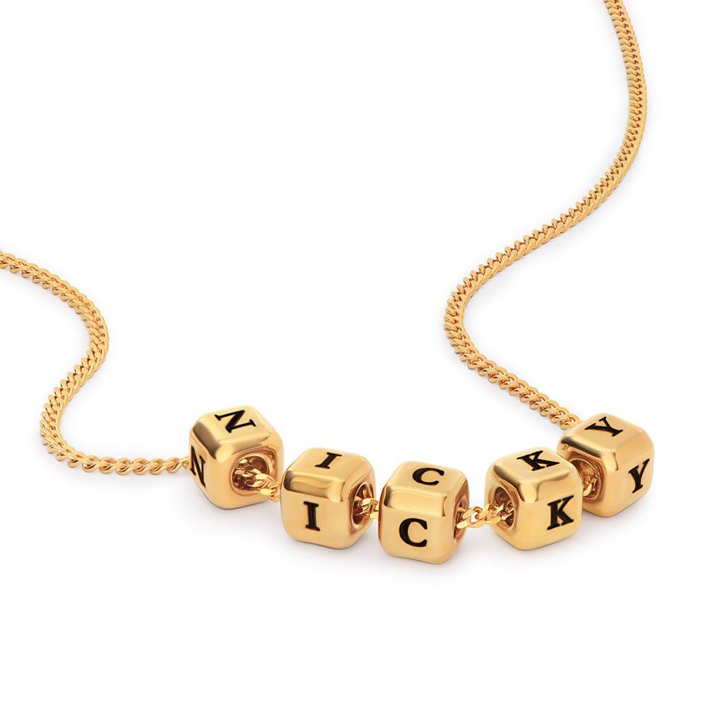 Buchstabenwürfel-Kette Kleine Lieblinge - Vergoldet-4 Produktfoto
