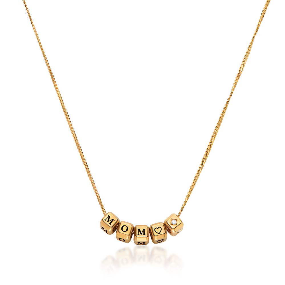 Buchstabenwürfel-Kette Kleine Lieblinge mit 0,08 ct Diamant - Vergoldet-1 Produktfoto