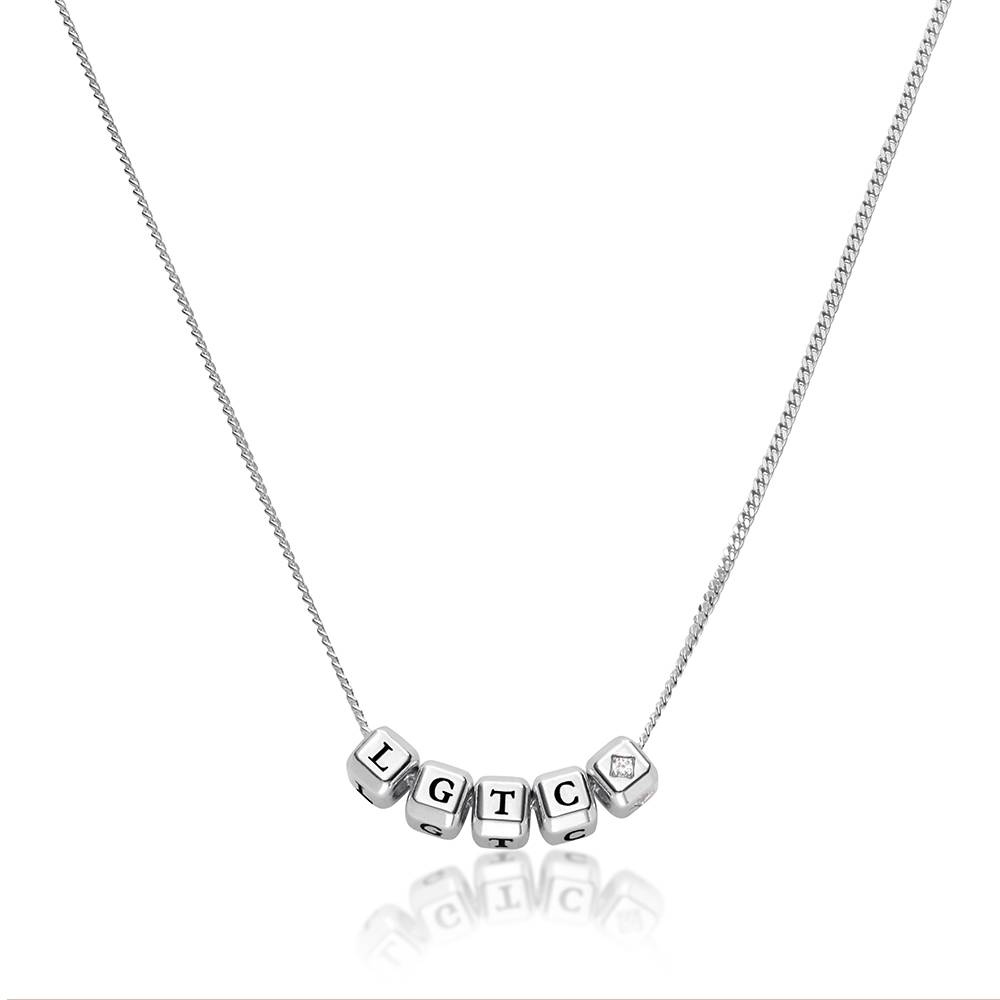 Buchstabenwürfel-Kette Kleine Lieblinge mit 0,08 ct Diamant - Silber-1 Produktfoto