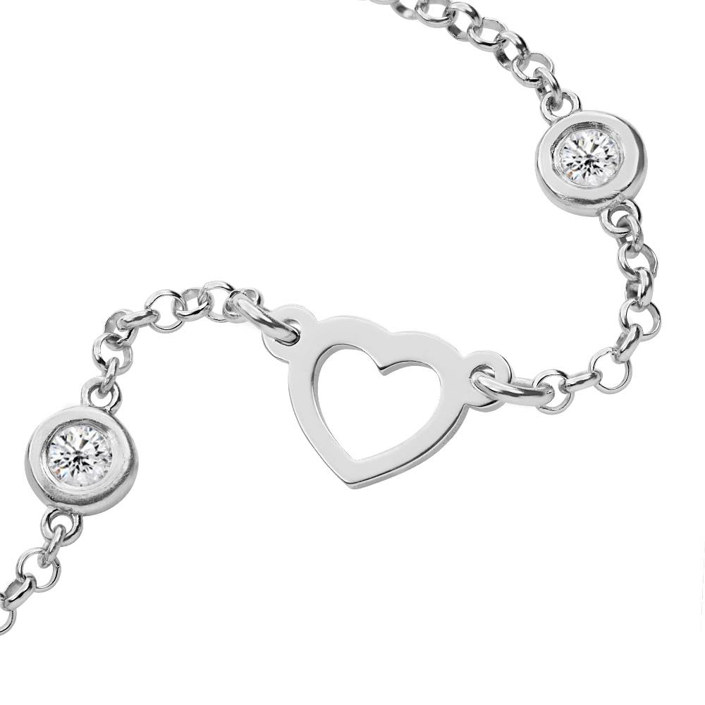 "Herz der Liebenden" Namenskette mit 0,20 ct Diamanten - in Silber-5 Produktfoto