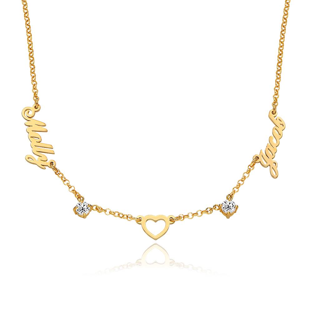 "Herz der Liebenden" Namenskette mit 0,60 ct Diamanten - Gold-Vermeil-7 "Herz der Liebenden" Namenskette mit 0,60 ct Diamanten - Gold-Vermeil-7 Produktfoto
