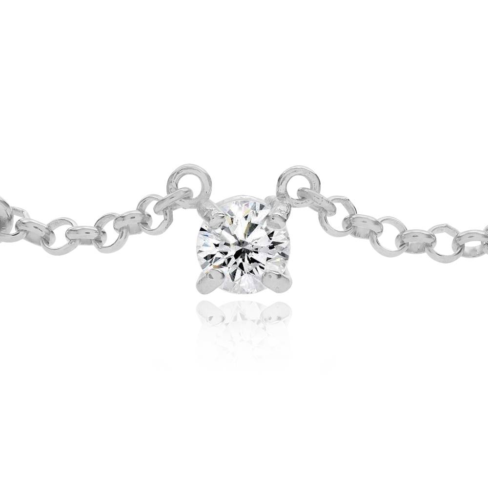 "Herz der Liebenden" Namenskette mit 0,60 ct Diamanten - in Silber-3 Produktfoto