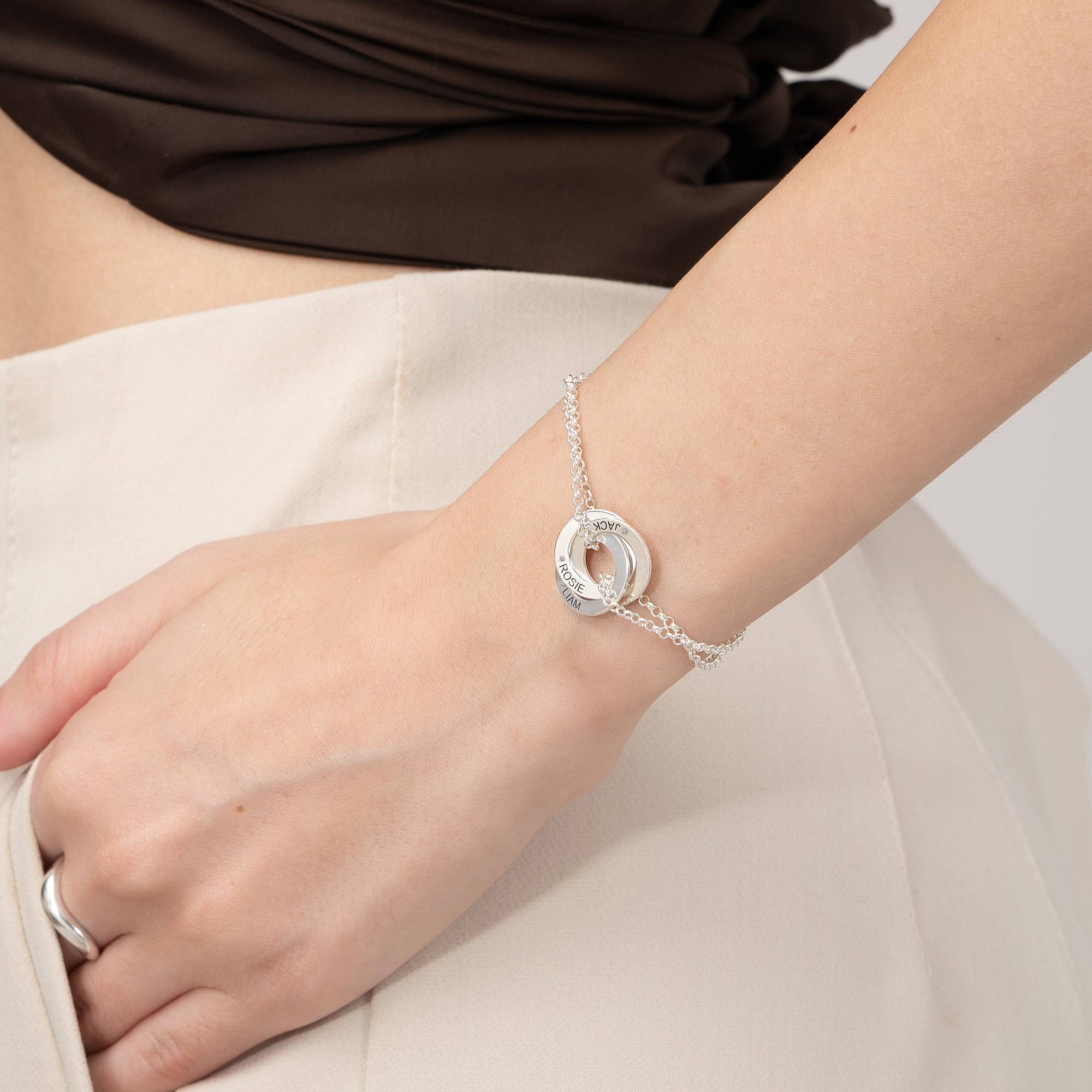 Lucy russisches Ring-Armband mit Diamanten - 925er Sterlingsilber-6 Produktfoto