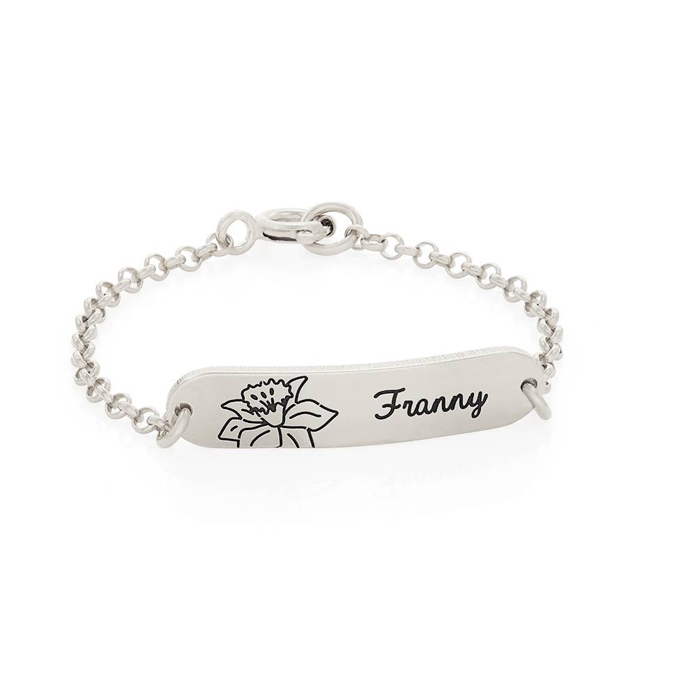 Lyla Baby-Namensarmband mit Geburtsblume - 925er Sterlingsilber-1 Produktfoto