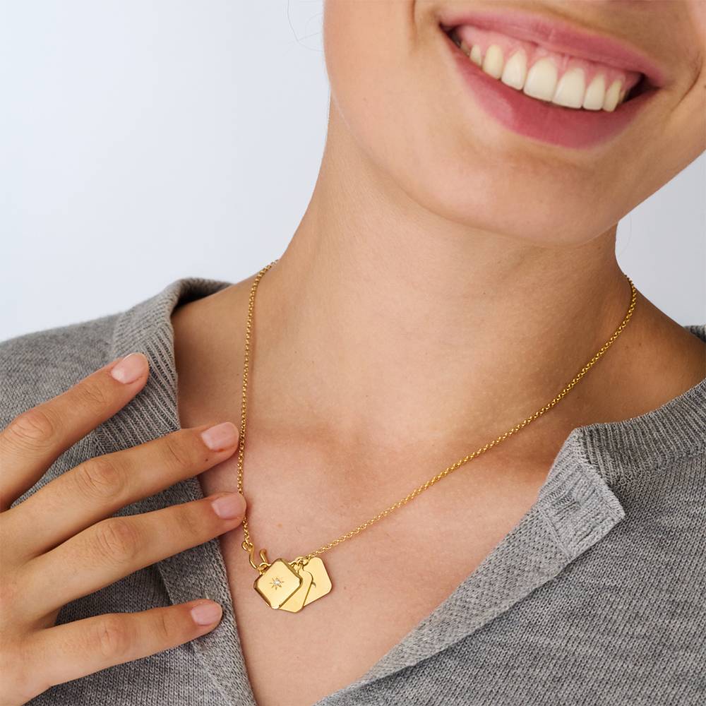 Medaillon-Kette mit Initialen Ein Schatz für immer - Vergoldet-3 Produktfoto