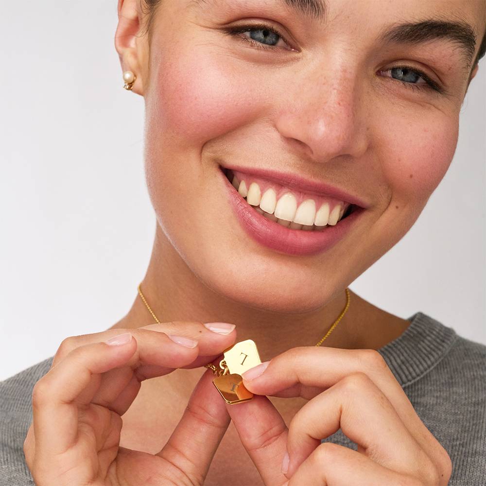 Medaillon-Kette mit Initialen Ein Schatz für immer - Vergoldet-2 Produktfoto