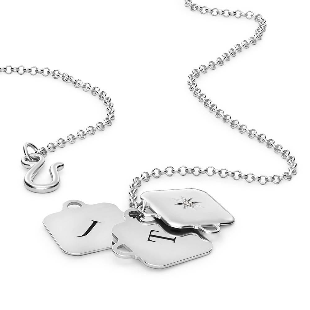 Medaillon-Kette mit Initialen Ein Schatz für immer - Silber-3 Produktfoto