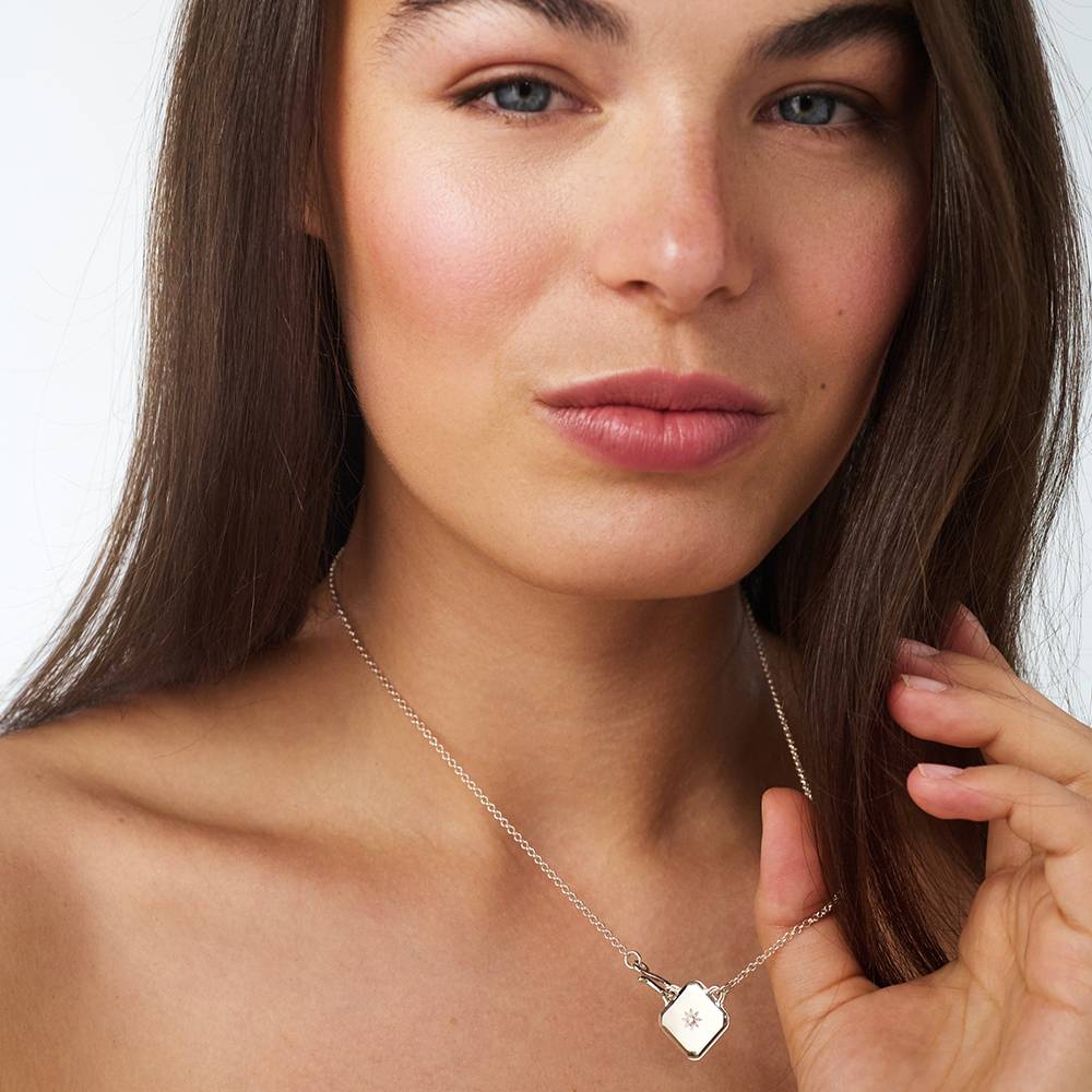 Medaillon-Kette mit Initialen Ein Schatz für immer - Silber-4 Produktfoto