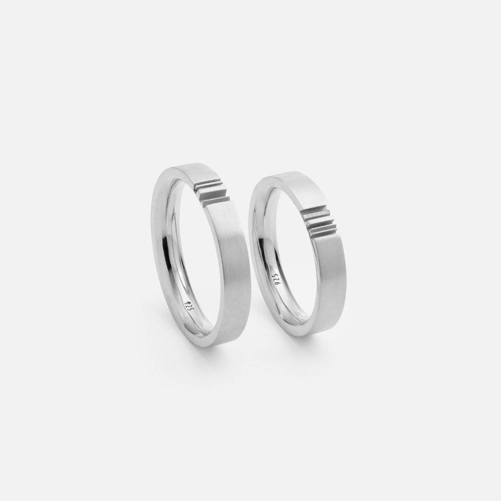 Passende Initialen Ring-Set für Pärchen - 925er Sterlingsilber-1 Produktfoto