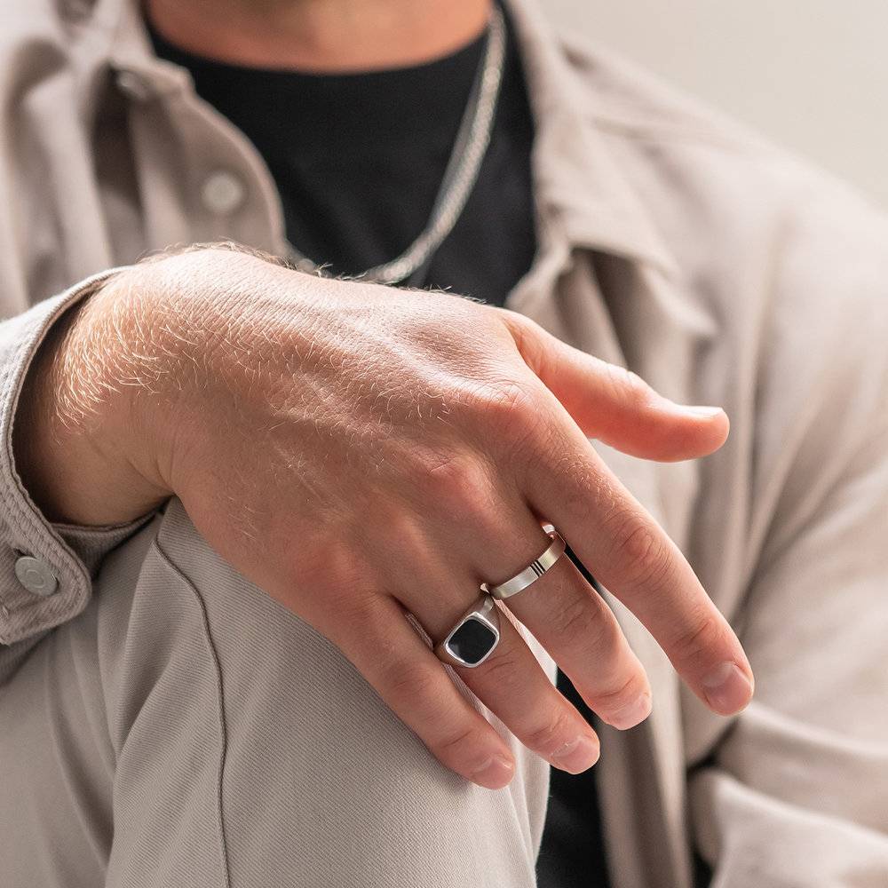 Passende Initialen Ring-Set für Pärchen - 925er Sterlingsilber-4 Produktfoto