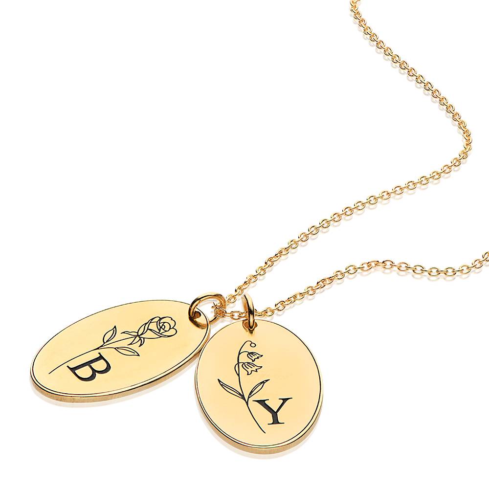 Prärie Initial Charm-Halskette mit Geburtsblume - Gold-Vermeil-2 Prärie Initial Charm-Halskette mit Geburtsblume - Gold-Vermeil-2 Produktfoto