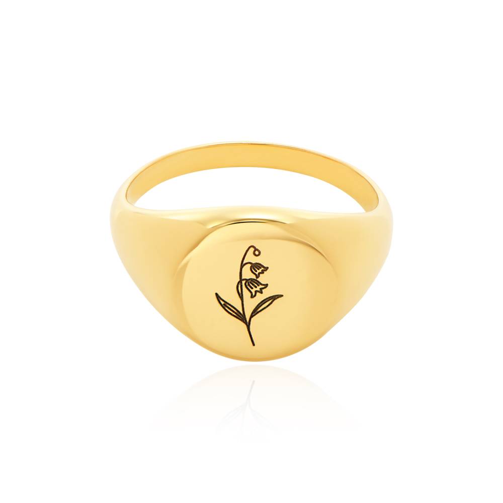 Prärie Siegelring mit Geburtsblume für Frauen - Gold-Vermeil-4 Prärie Siegelring mit Geburtsblume für Frauen - Gold-Vermeil-4 Produktfoto