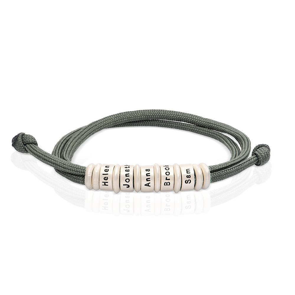 Herren-Armband mit Kordel und personalisierten Beads-1 Produktfoto