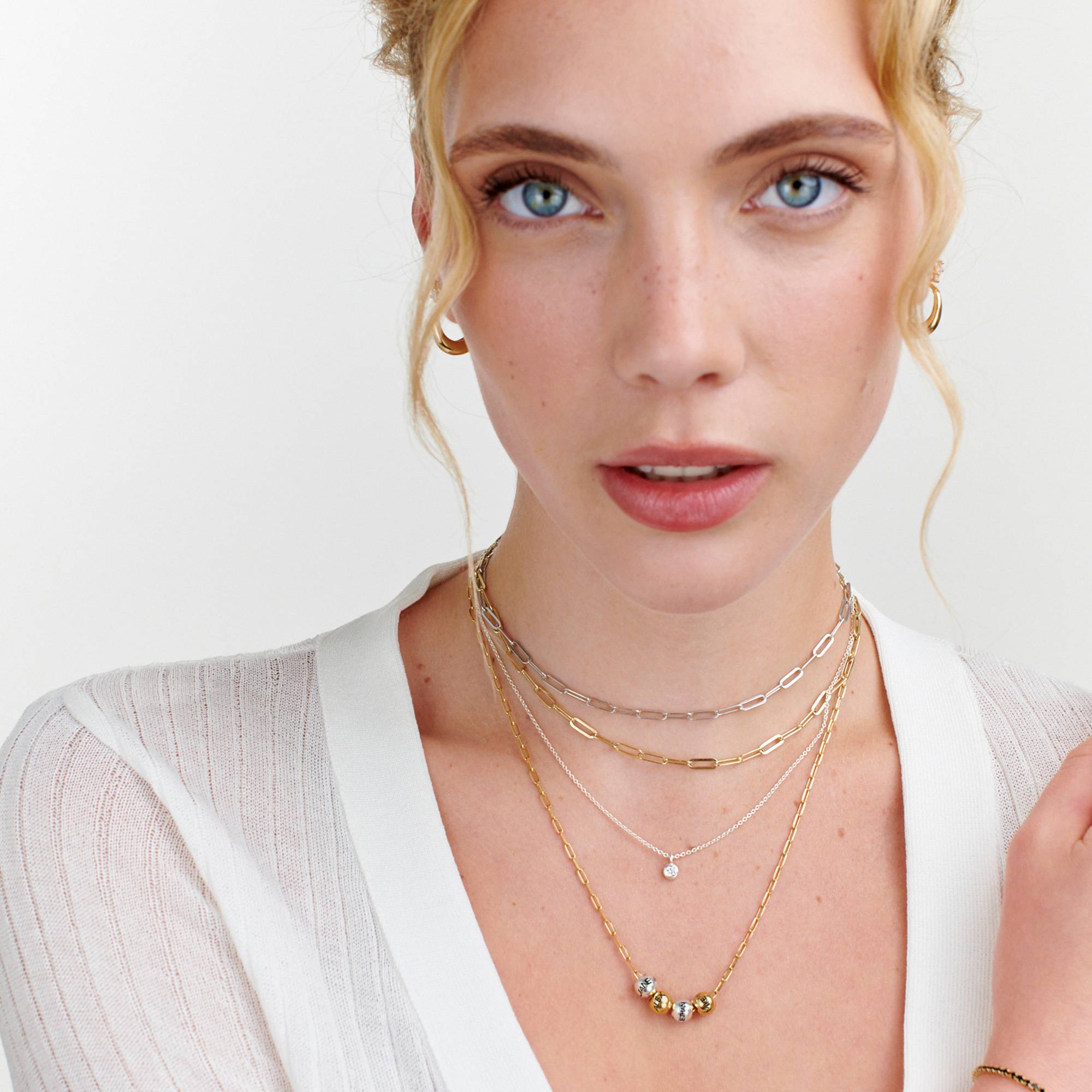Balance vergoldete Gliederkette mit gemischten Beads-4 Produktfoto