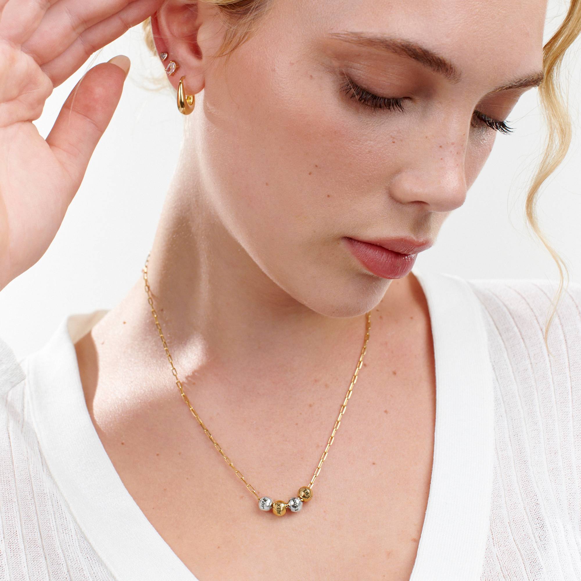 Balance vergoldete Gliederkette mit gemischten Beads-2 Produktfoto