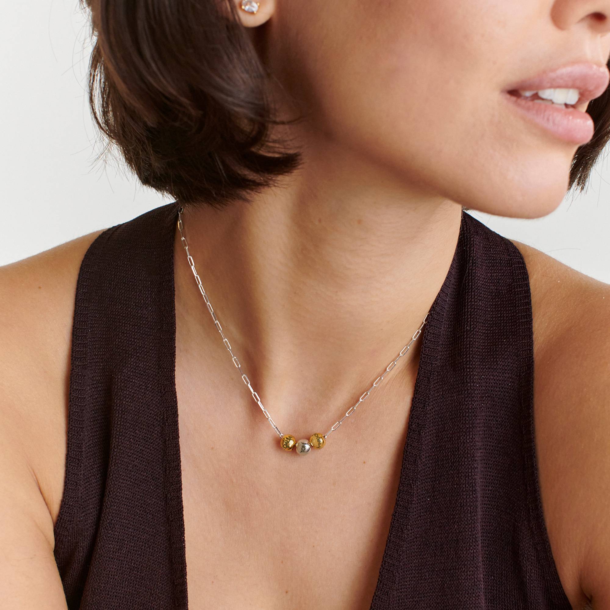 Balance Gliederkette mit gemischten Beads - Silber-3 Produktfoto