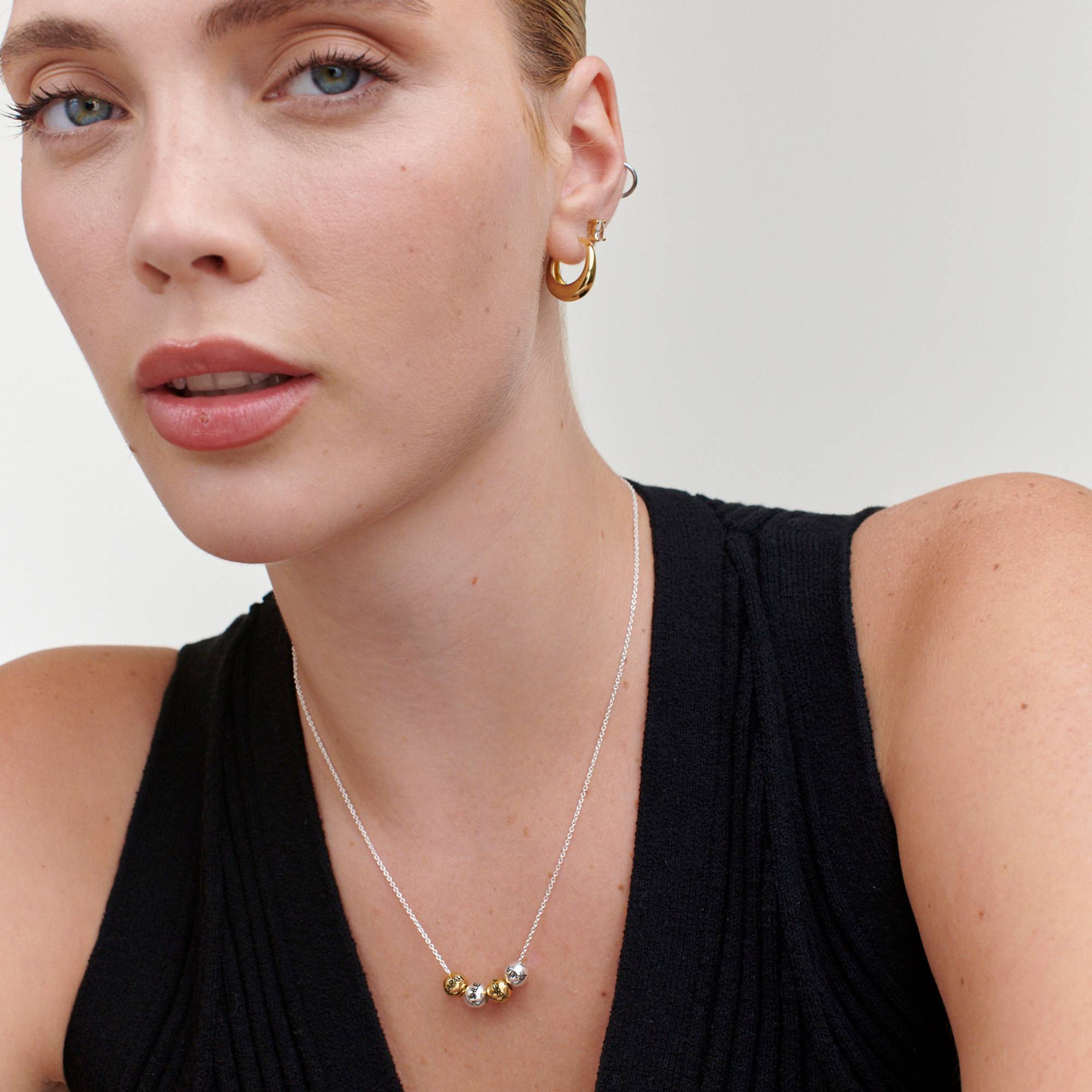 Balance silberne Kette mit gemischten Beads-3 Produktfoto