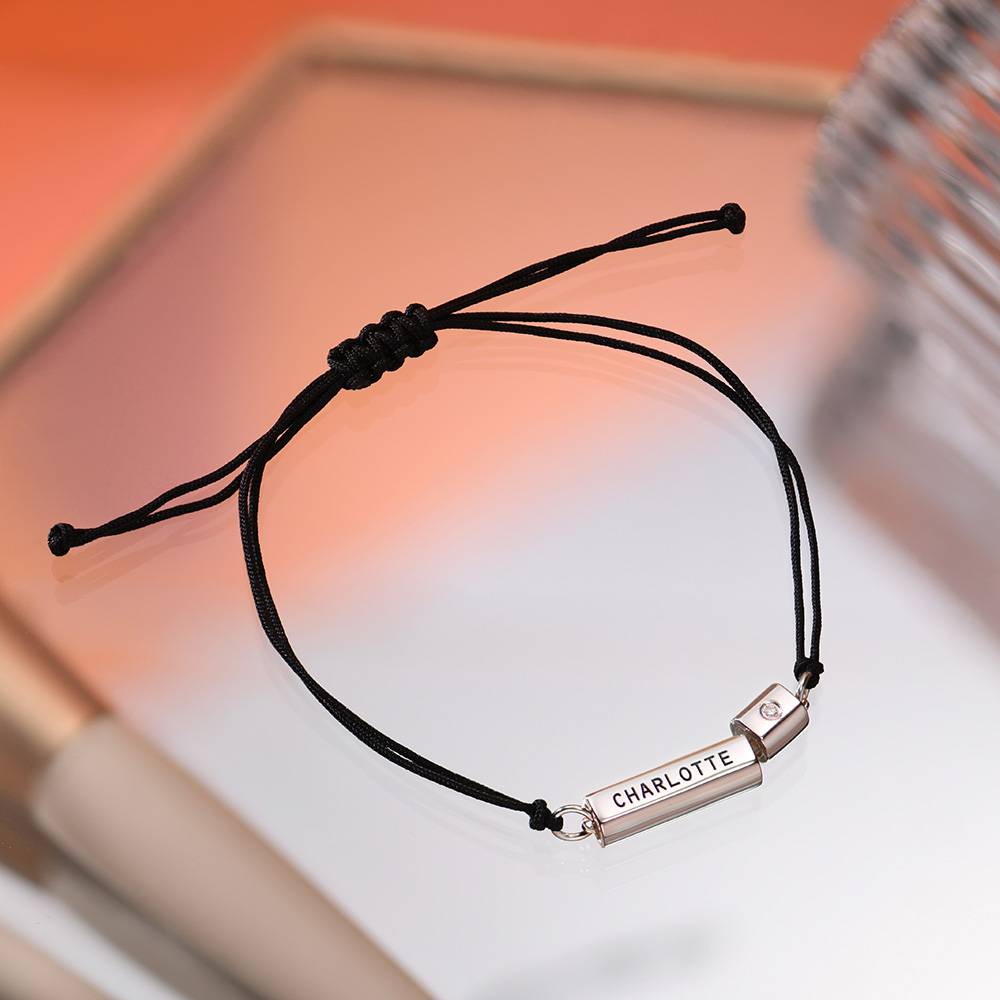 Modernes Tube-Armband / Fußkettchen mit Diamant - 925er Sterlingsilber-2 Modernes Tube-Armband / Fußkettchen mit Diamant - 925er Sterlingsilber-2 Produktfoto