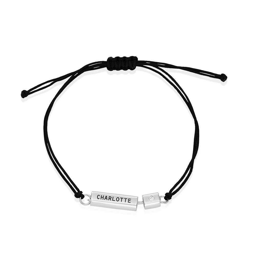 Modernes Tube-Armband / Fußkettchen mit Diamant - 925er Sterlingsilber-4 Modernes Tube-Armband / Fußkettchen mit Diamant - 925er Sterlingsilber-4 Produktfoto
