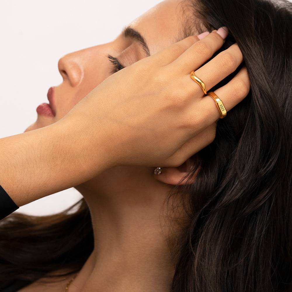 Moderner Tube-Ring - Gold-Vermeil-2 Produktfoto