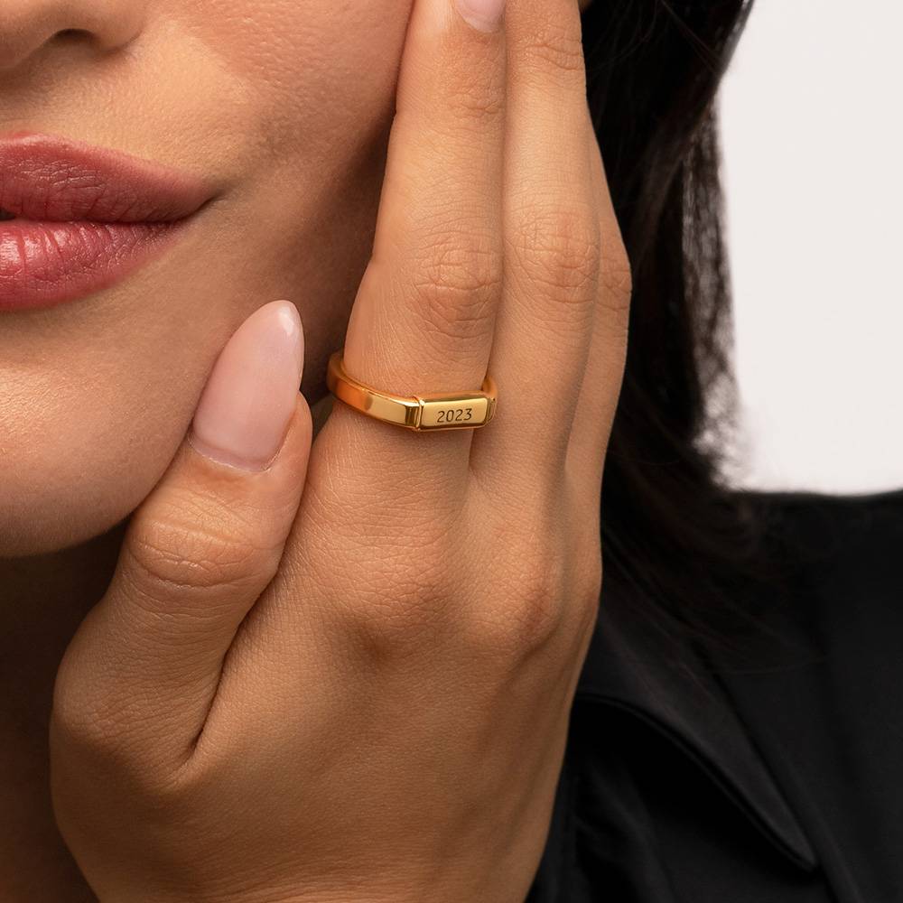 Moderner Tube-Ring - Gold-Vermeil-4 Produktfoto