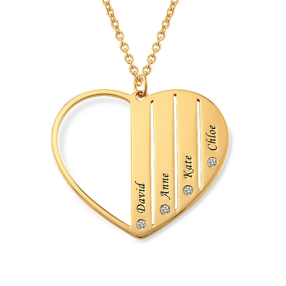 Mutterkette in Herzform mit Diamanten - Gold-Vermeil-6 Mutterkette in Herzform mit Diamanten - Gold-Vermeil-6 Produktfoto