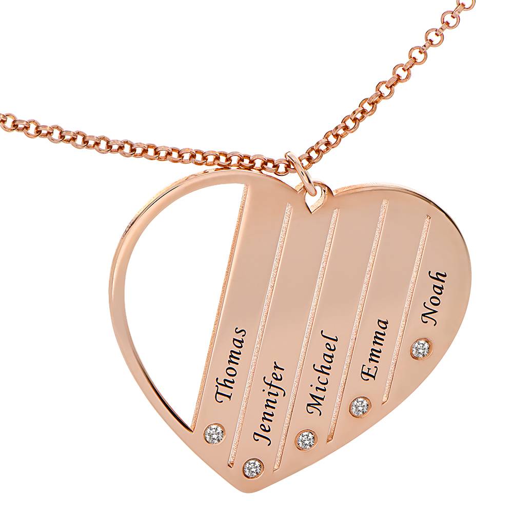 Mutterkette in Herzform mit Diamanten - rosévergoldetes Sterlingsilber-6 Mutterkette in Herzform mit Diamanten - rosévergoldetes Sterlingsilber-6 Produktfoto