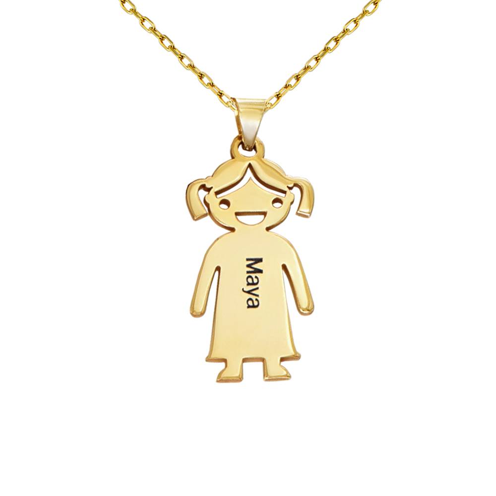 Mutterkette mit gravierbaren Kinder-Charms - 417er Gelbgold-2 Mutterkette mit gravierbaren Kinder-Charms - 417er Gelbgold-2 Produktfoto